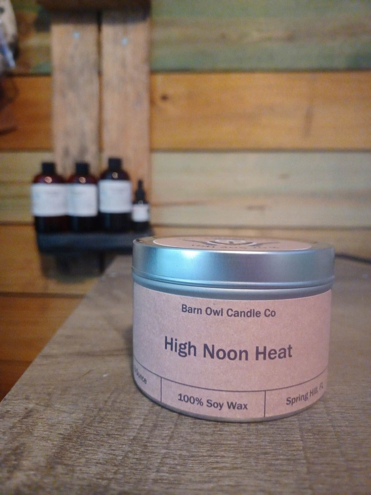 Masculine High Noon Heat Western Scented Candle Soy Wax 8oz