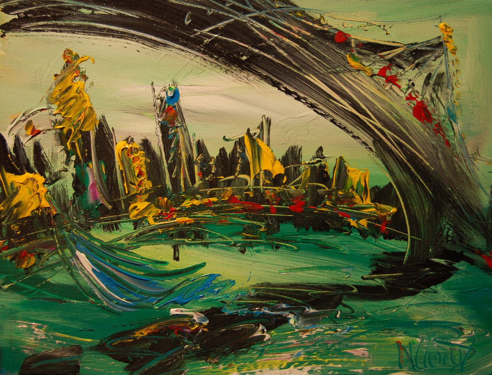 NYC  MODERN ABSTRACT  PAINTING CANVAS ART CONTEMPORARY SIGNED  KAZAV POPART