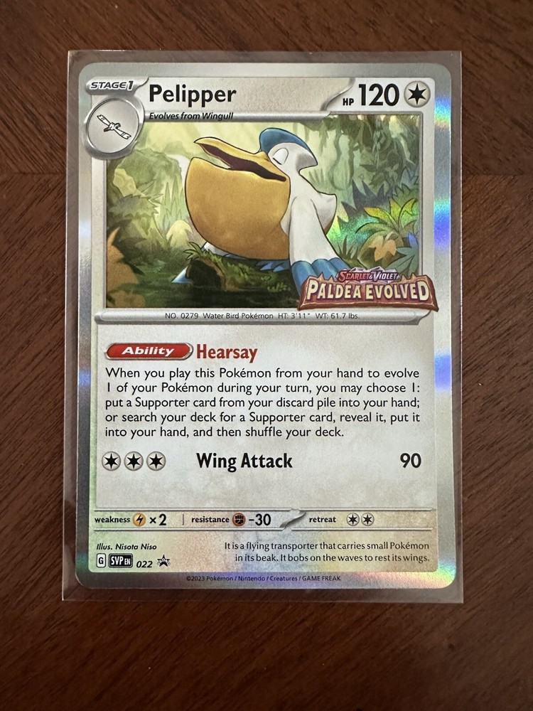 PELIPPER SVP 022 PALDEA EVOLVED PRE-RELEASE STAMP PROMO POKEMON (HOLO, NM)