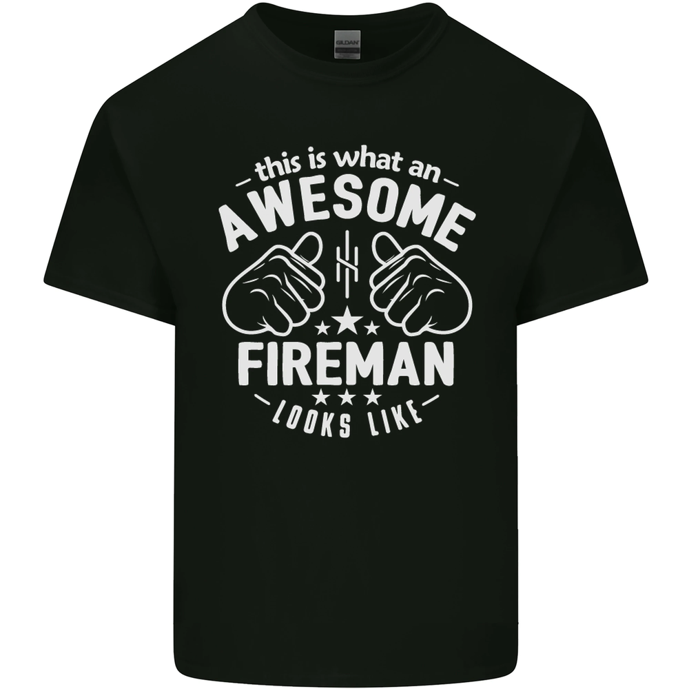 This Is What an Awesome Fireman Looks Like Mens Cotton T-Shirt Tee Top