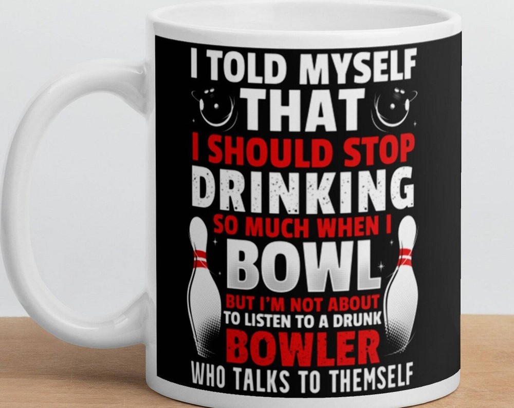 Funny Bowling White Glossy Coffee Tea Cup Mug