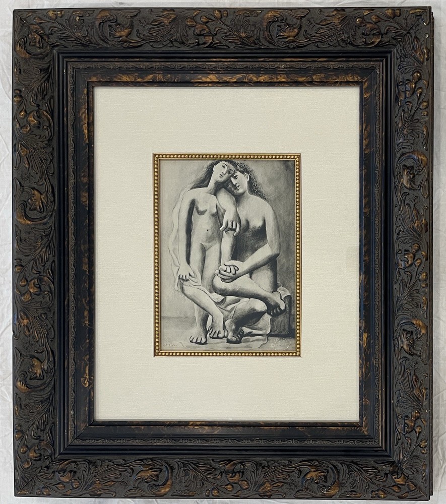 Pablo Picasso Lithograph  Signed & Numbered Stamp 1900s-1970s Amazing Frame