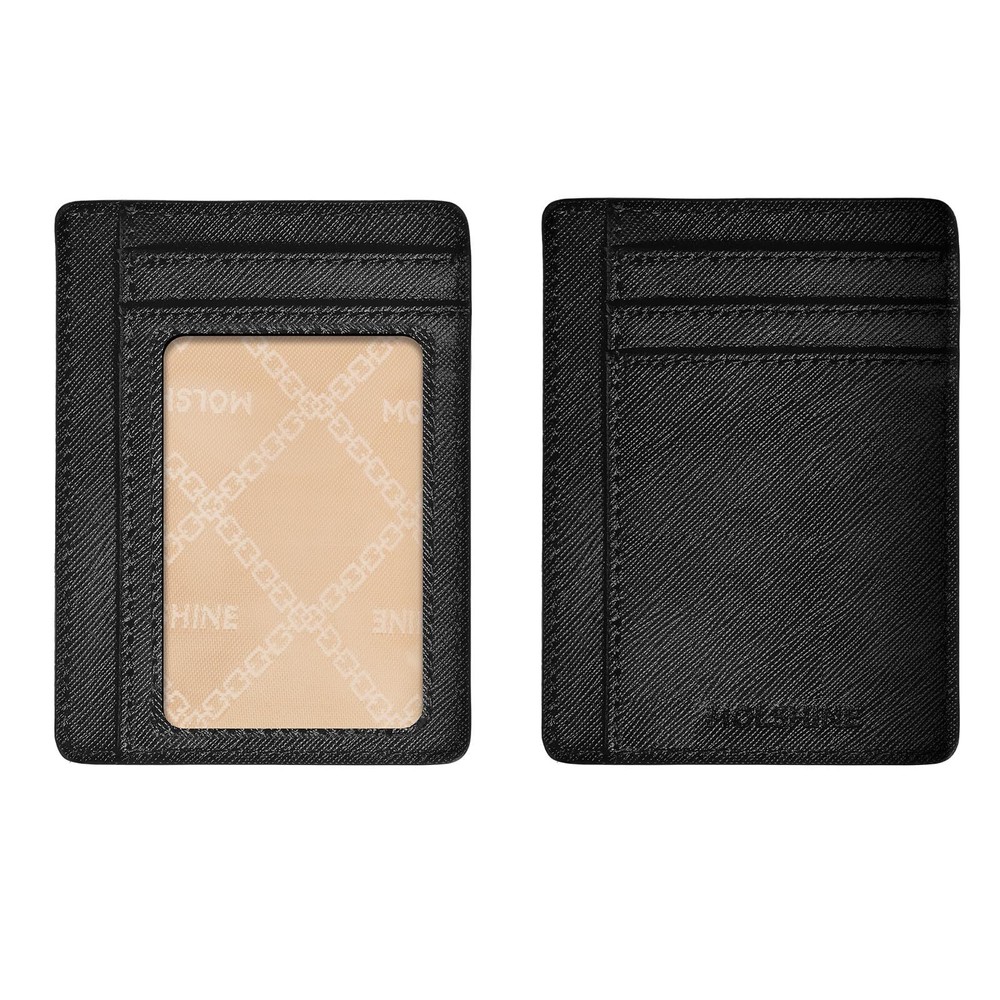 Molshine Slim RFID-Blocking Genuine Leather Card Holder for Minimalist Pocket