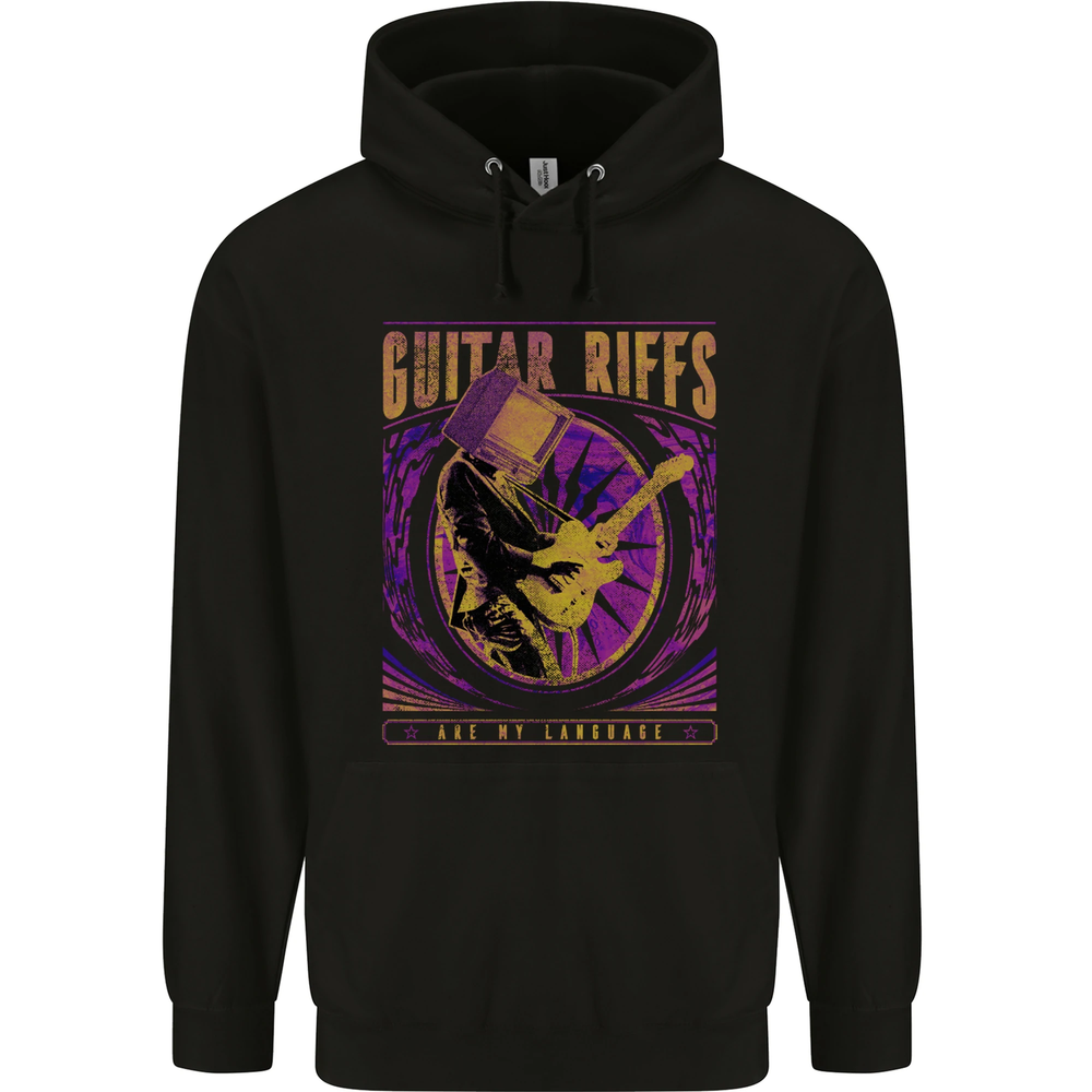 Guitar Riffs are My Language Mens 80% Cotton Hoodie