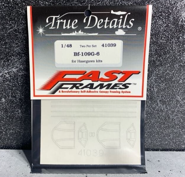 1/48 True Details 41039 Bf-109G-6 Fast Frame Decals for Hasegawa Kit Made in USA