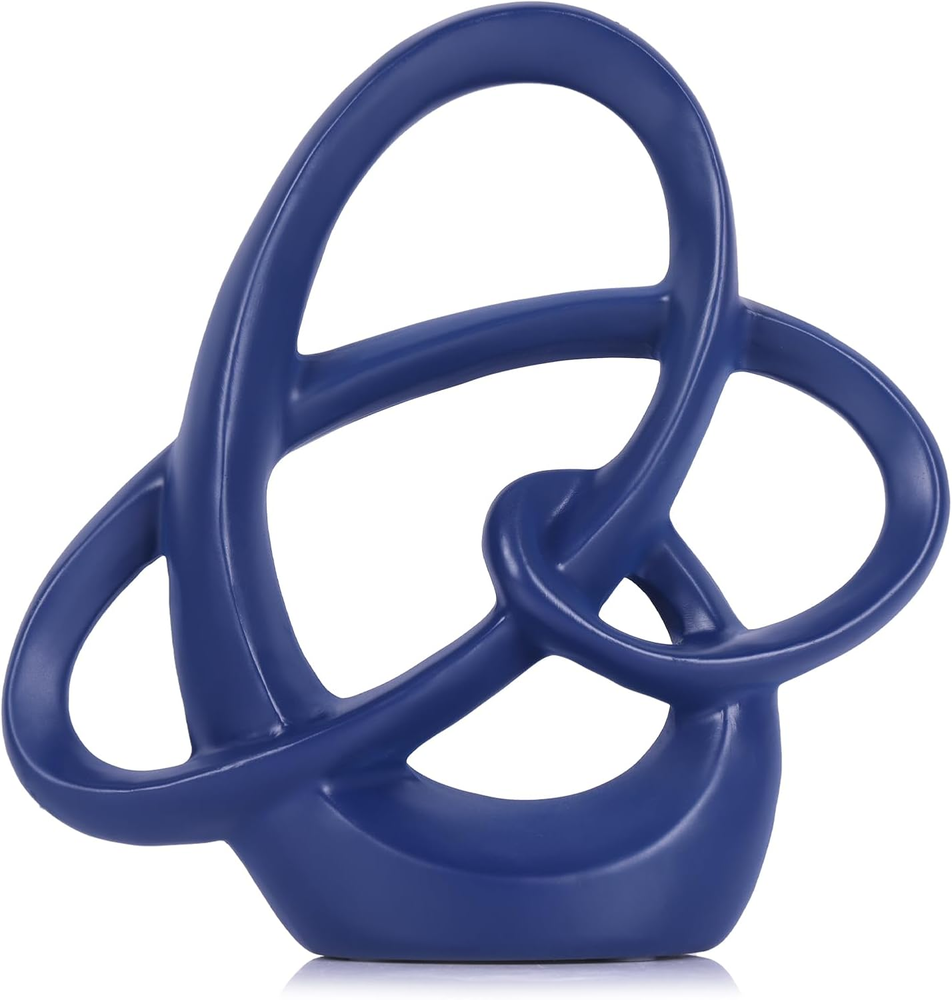 Blue Resin Sculpture Statue for Modern Home Art Decor Accents