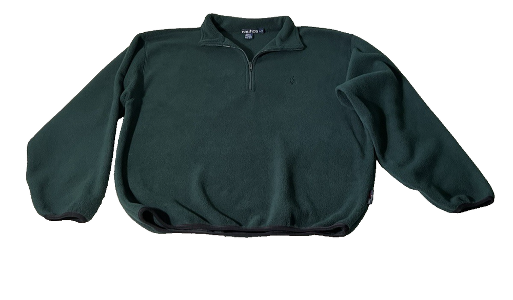 Nautica Men's Green 1/4 Zip Pullover Fleece Size Large