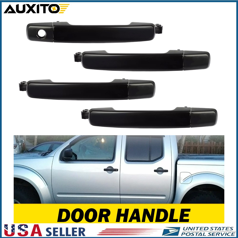4x Door Handle For 2005-2015 Nissan Frontier Front Rear LH RH Smooth Black M