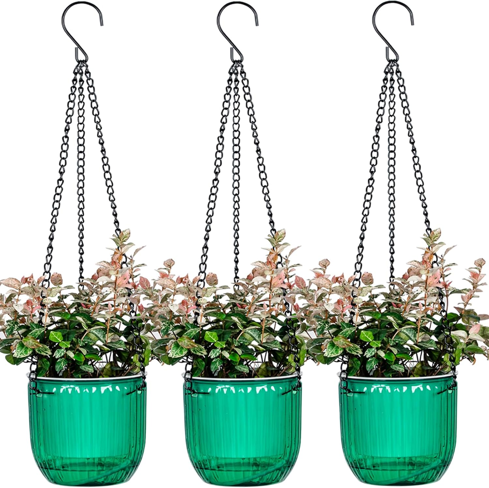 4.5 Inch 3 Pcs Self Watering Hanging Planter Indoor Plant Hanging Pots Drainage