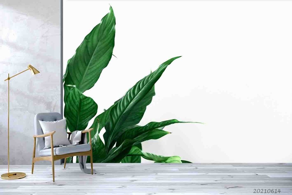 3D Green Plant Leaves Closeup Wall Murals Wallpaper Murals Wall Sticker 5