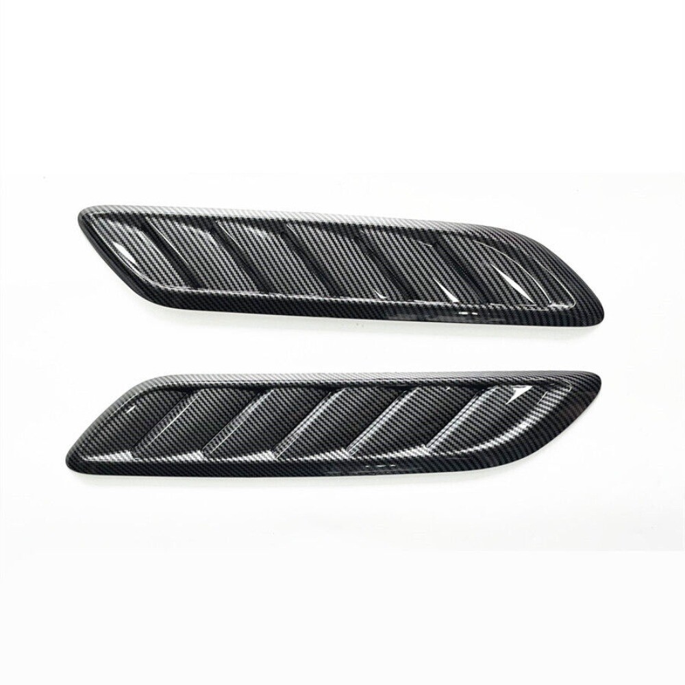 Carbon Fiber Style Car Hood Vent Scoop Bonnet Cover Air Flow Intake Replacement