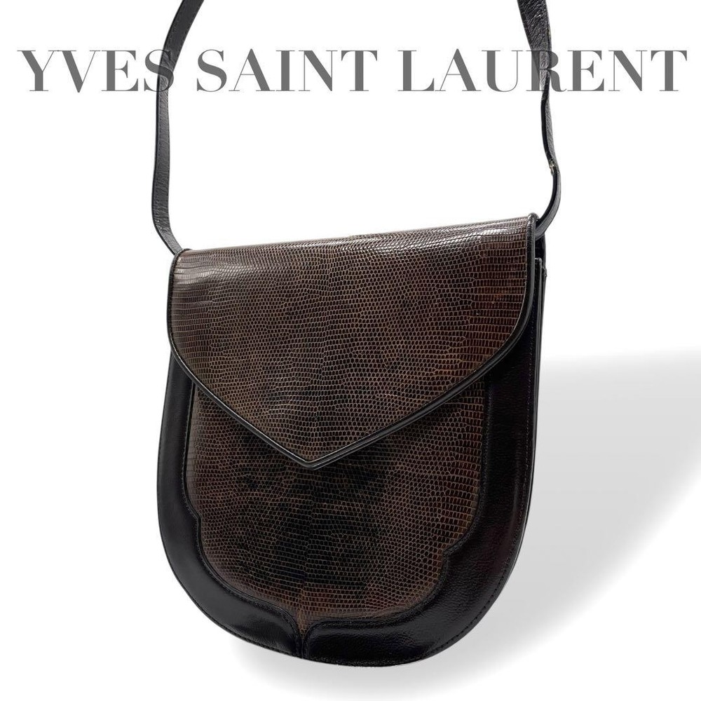 Yves Saint Laurent YSL Cassandra Brown Leather Shoulder Bag Authentic F0605443