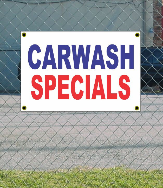 Red White Blue 2x3 Car Wash Specials Banner Sign Discount Size Price New