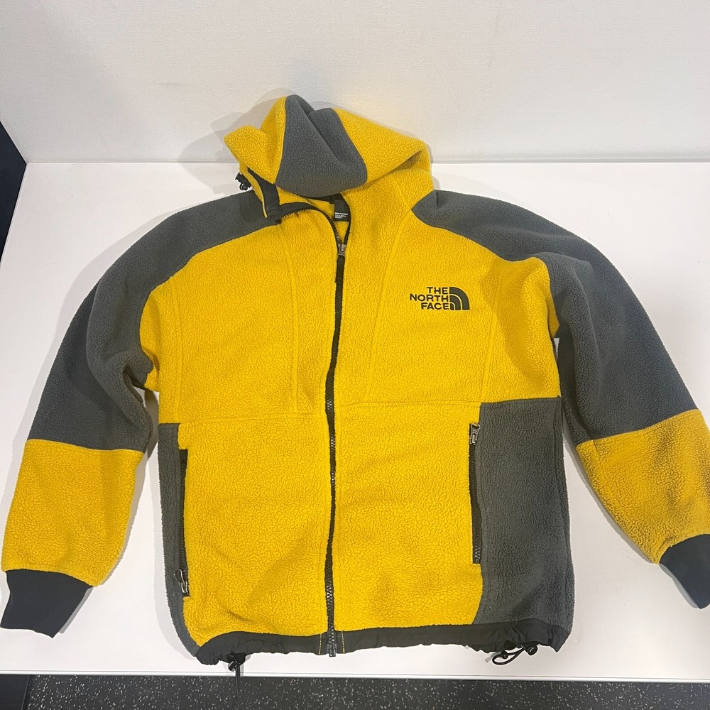 The North Face 94 Rage Classic Fleece Hoodie Leopard Yellow Asphalt Grey Size S