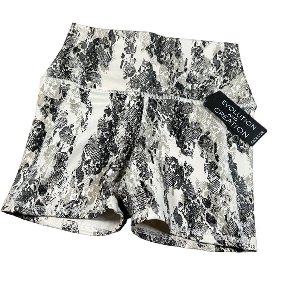 Snake Print High-Waist Workout Shorts for Women – Evolution & Creation Design  