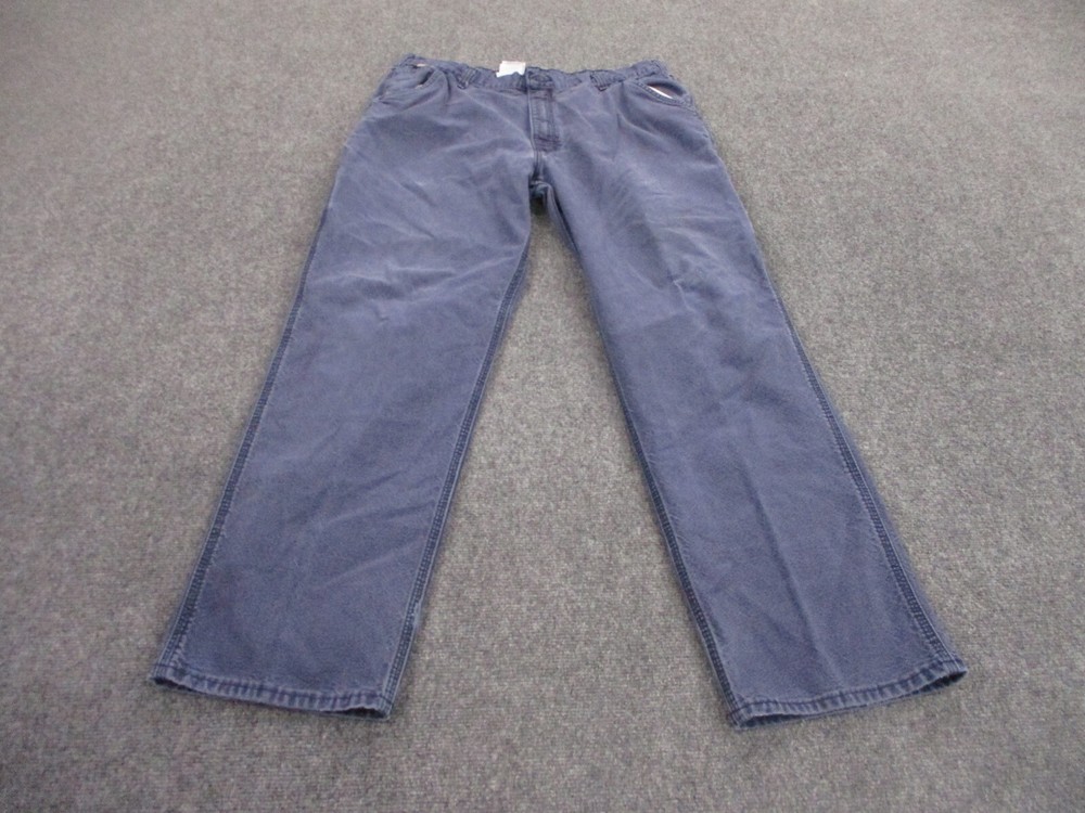 Carhartt Pants Adult 38 x 34 Blue Canvas Utility Workwear FR Casual Outdoor Mens