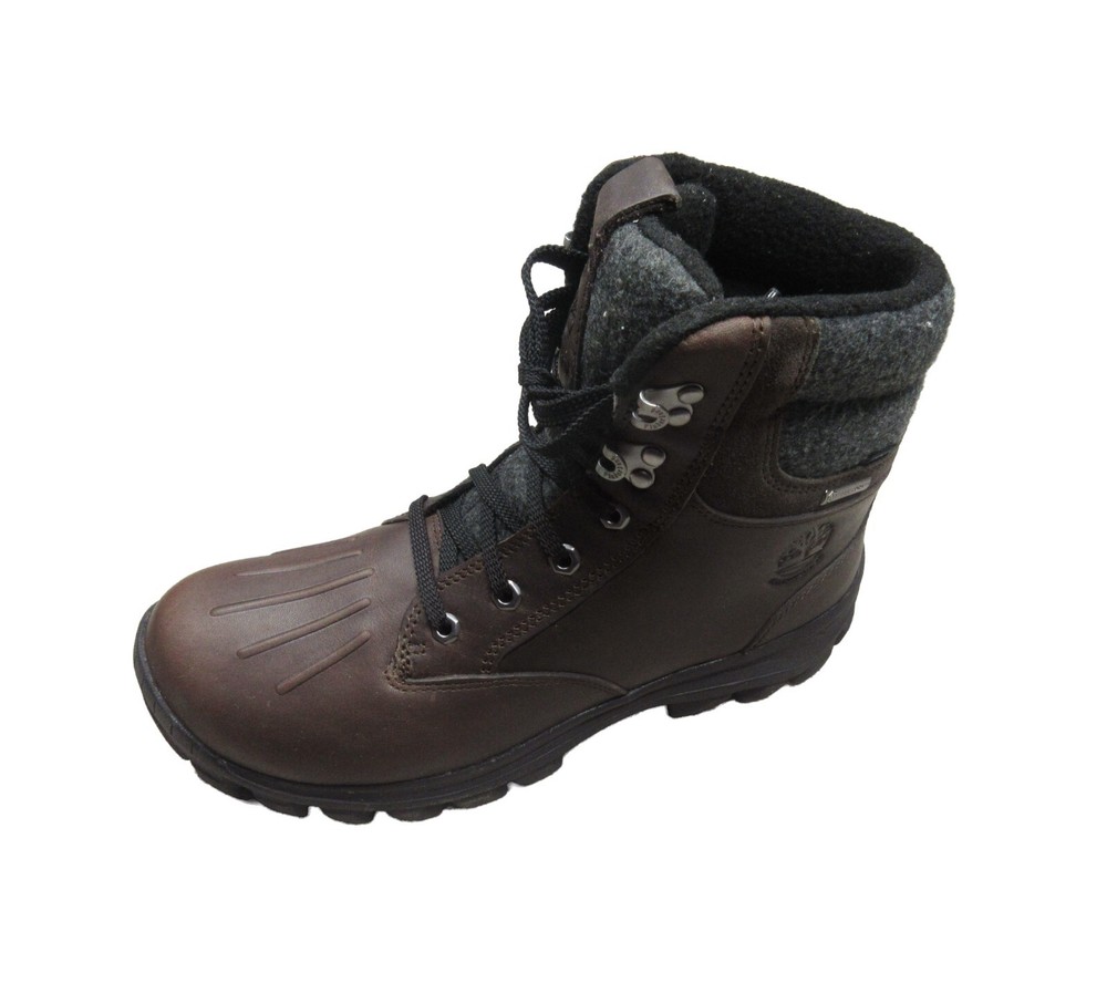 Timberland Men's Dark Brown Waterproof Insulated Mid Boots Full Grain Leather