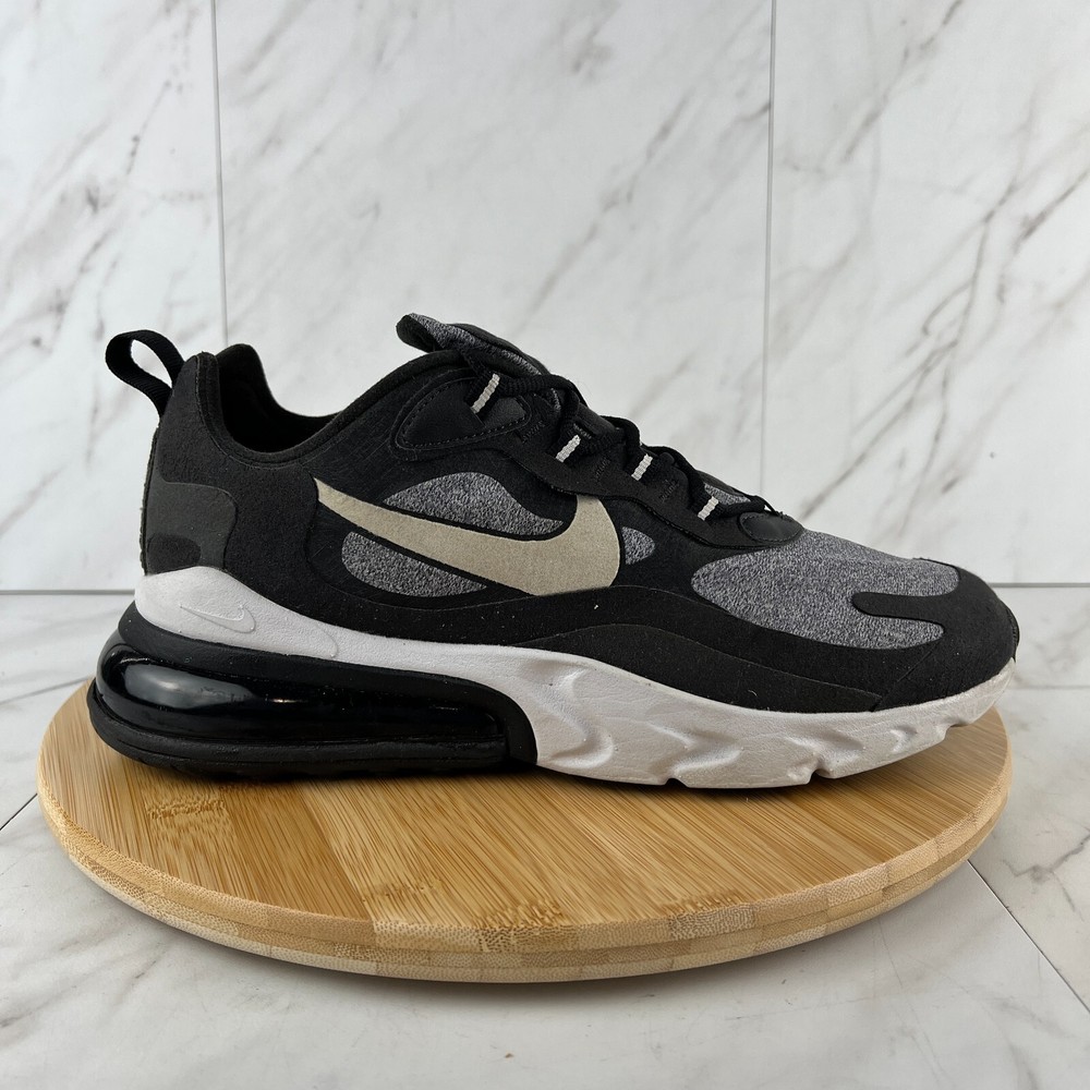 Nike Air Max 270 React Op-Art Mens Size 9.5 Black Gray Sneakers Shoes AO4971-001