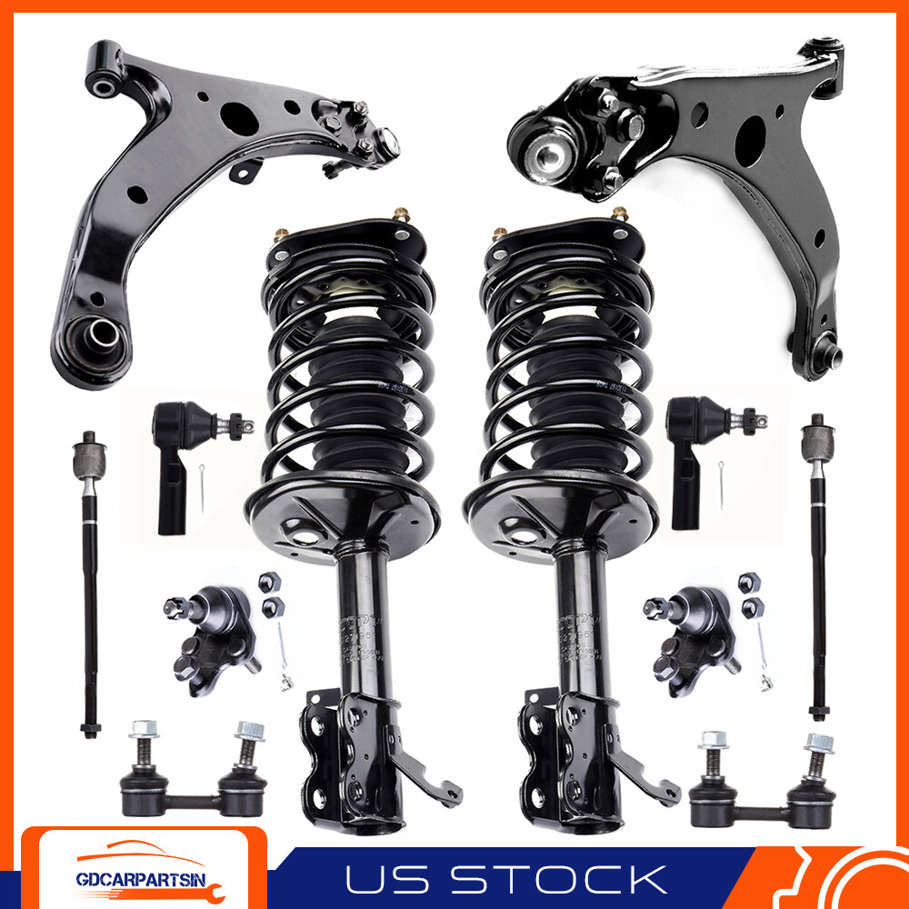 Chevy Geo Prizm Toyota Corolla Front Suspension Kit with Struts Springs Control Arms Tie Rods