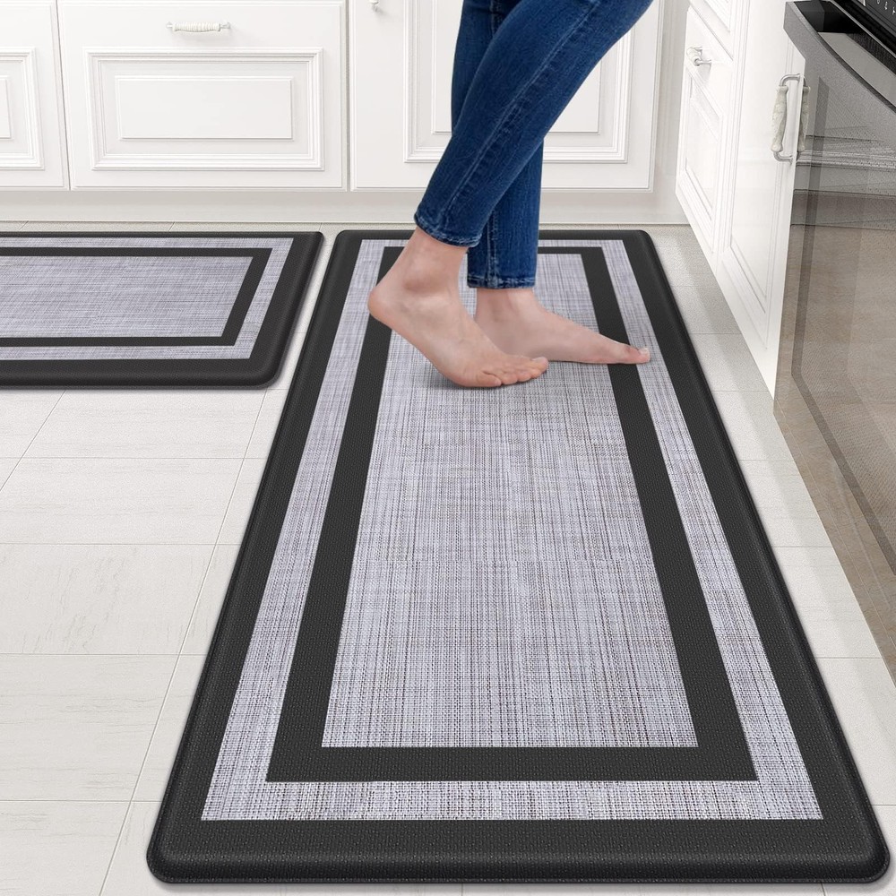 Kitchen Mat [2 PCS] Cushioned Anti-Fatigue Non-Skid Waterproof Rugs Ergonomic...