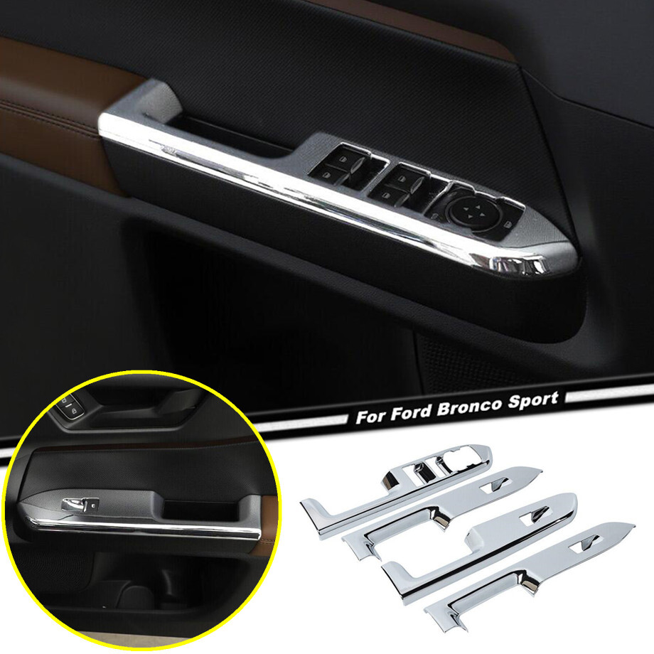Car Window Lift Switch Cover Trim For Ford Bronco Sport 21-24 Accessories Chrome