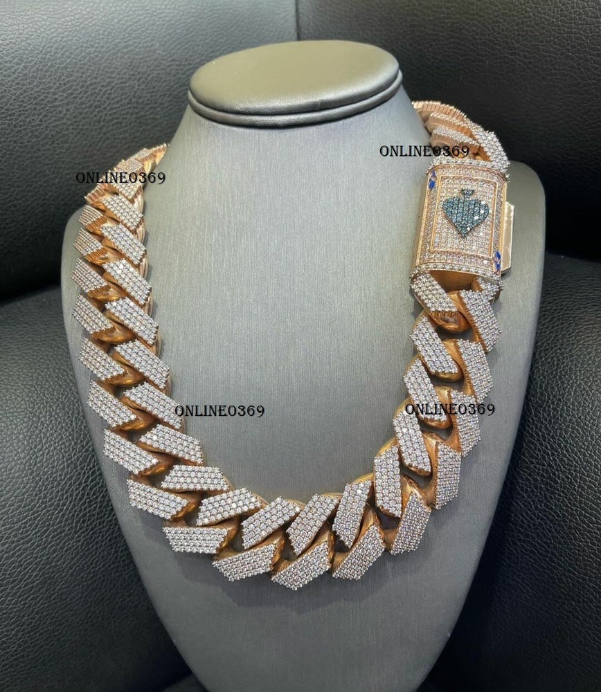 25 mm Thick Men's  Heavy solid Miami Cuban Necklace Chain in 925 Sterling Silver