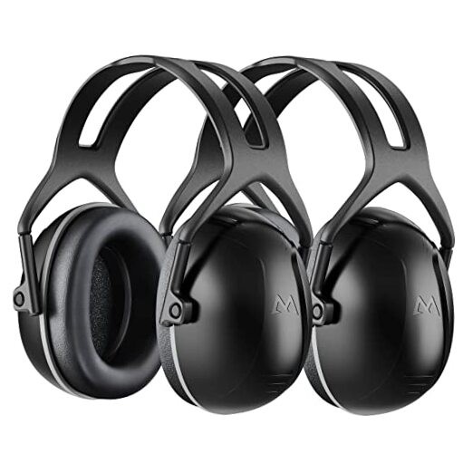 2Packs 35dB SNR Noise Reduction Ear Muffs for Effective Hearing Protection in Black
