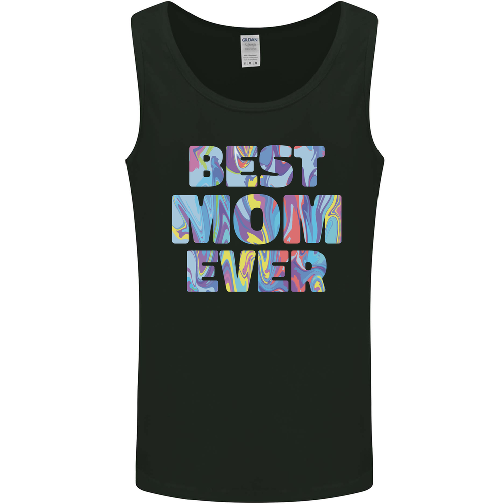 Best Mom Ever Tie Died Effect Mothers Day Mens Vest Tank Top