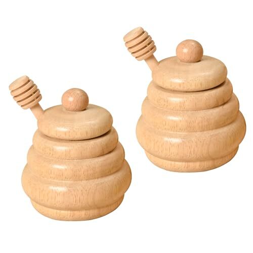 MONT PLEASANT 2pcs Wooden Beehive Toys with lid and Honey Stick Sorting Stack...