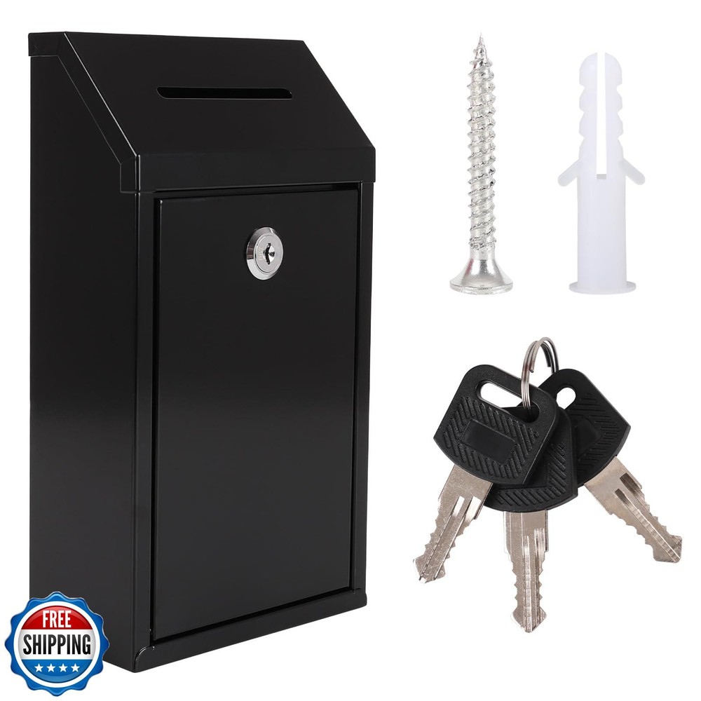 Metal Locking Donation Ballot Suggestion Drop Box