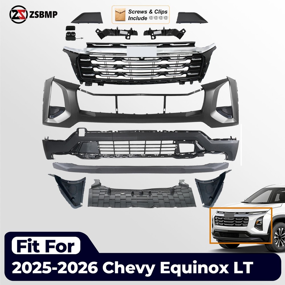For 2025-2026 Chevy Equinox LT Front Bumper Cover Fascia Assembly Kit w/ Grille