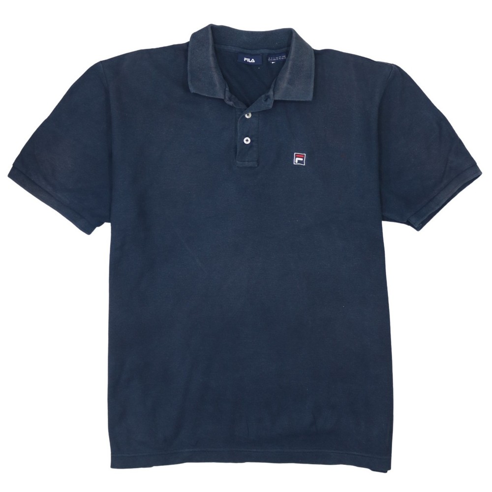 Fila Mens Polo Shirt Navy Blue Cotton Knit Embroidered Sportsman Golf Top XL