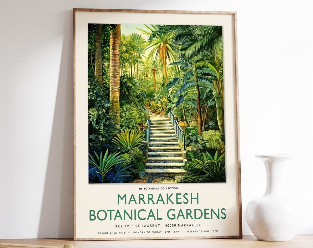 William Morris Print Marrakesh Botanical Gardens Art Morocco Poster Henri
