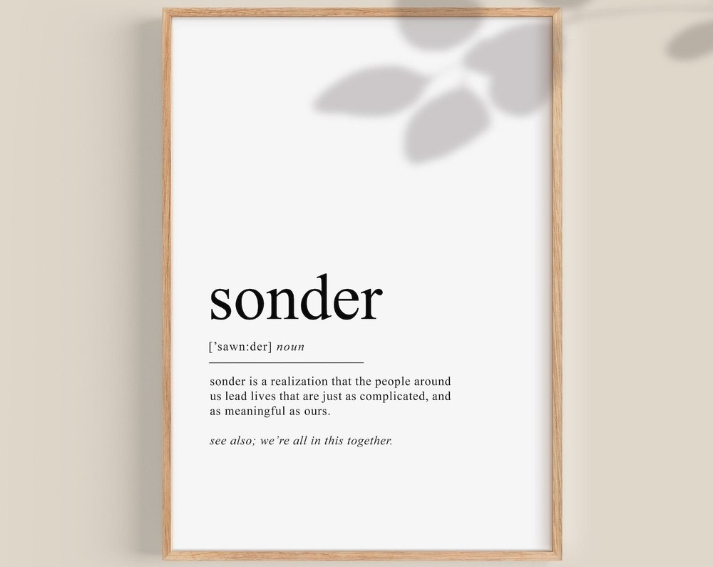 Sonder Definition Print Motivational Quotes Ispirational Office Wall Art