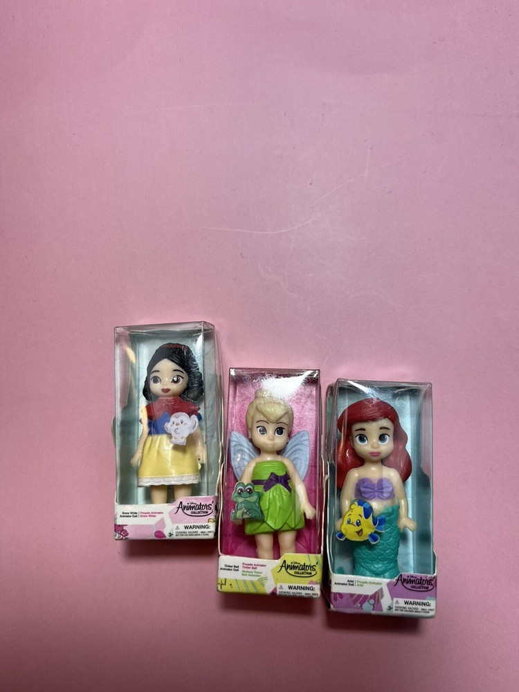 Zuru Mini Brands Disney Princess Dolls Lot Of 3 Tinker Bell,  Ariel ,Snow White