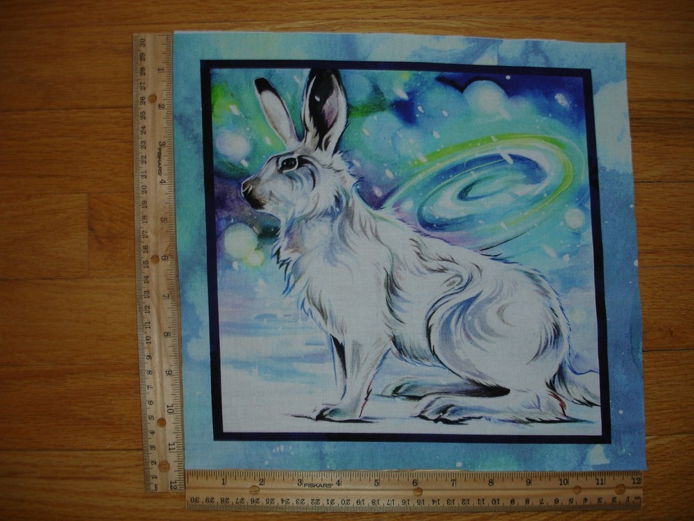 Tundra Tales Rabbit Hare Cotton Quilt Fabric Block 10
