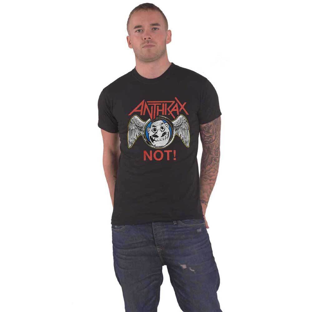 Official Anthrax Not Wings Band Logo Men's Black T-Shirt New