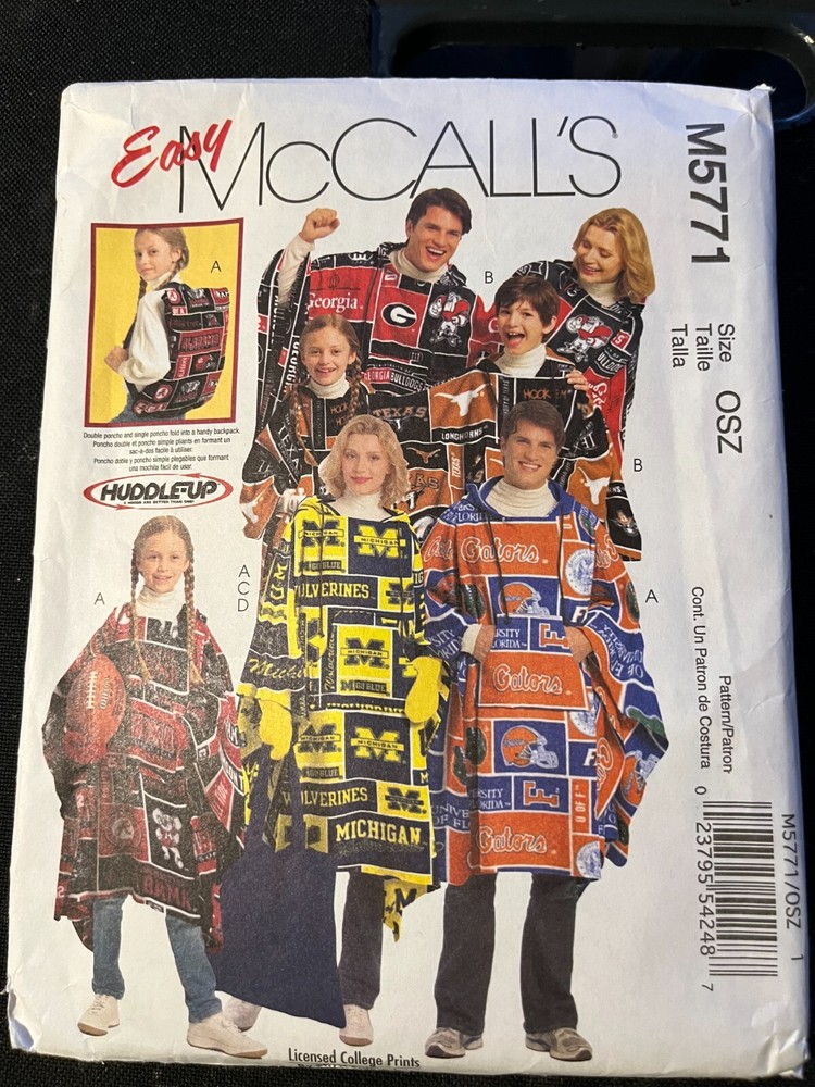 McCall's Craft Pattern-One Size Ponchos, Mittens & Tote-Unisex-Uncut