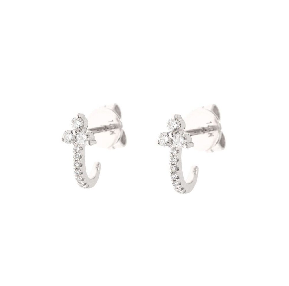 Moissanite Open Huggie Hoop Earrings 925 Silver iny Small Hoops for Helix
