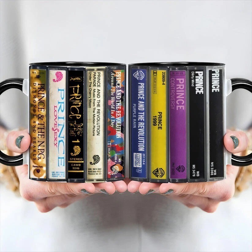 Prince Albums Cassette Collection Retro Accent Mug