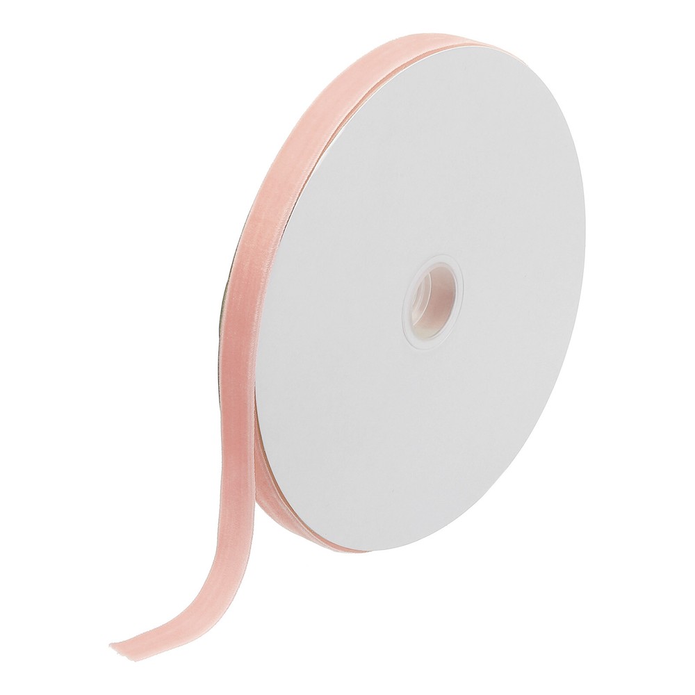 Velvet Ribbon 5/8 Inch x 25 Yard Single Face Spool Velvet Fabric Light Pink