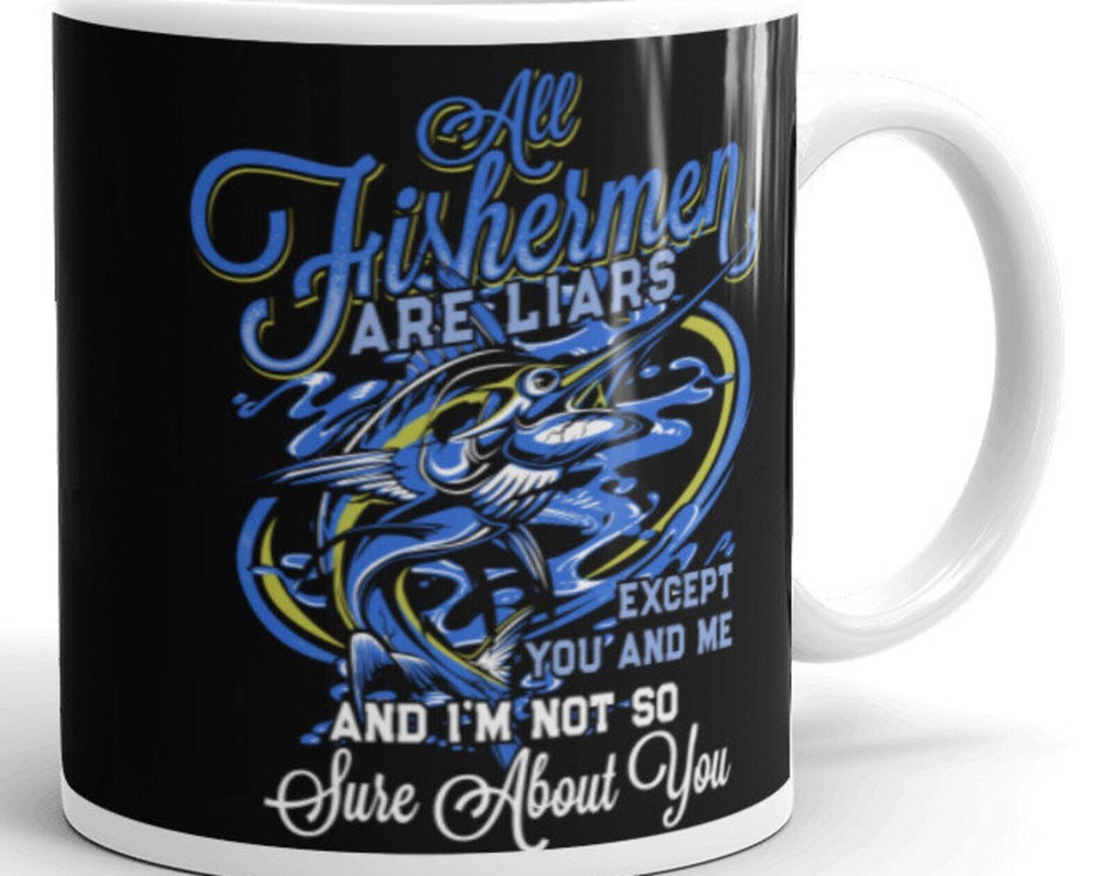 All Fishermen Are Liars White Graphic Tee for Anglers