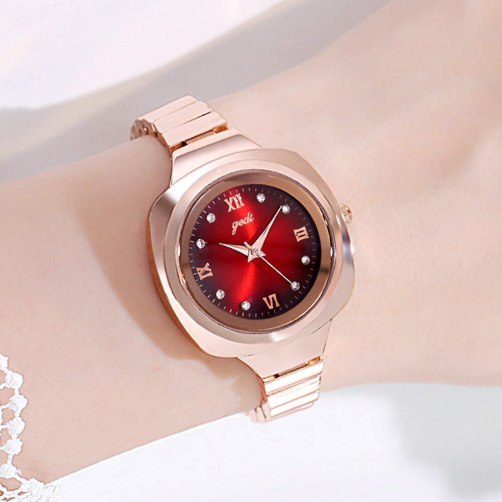Stylish Square Waterproof Quartz Bracelet Watch with Hardened Glass and Jewelry
