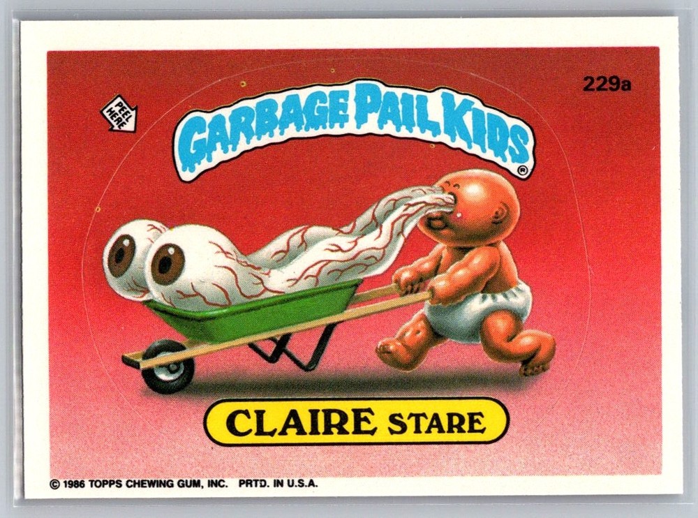 1986 Topps Garbage Pail Kids Series 6 #229a Claire Stare Card