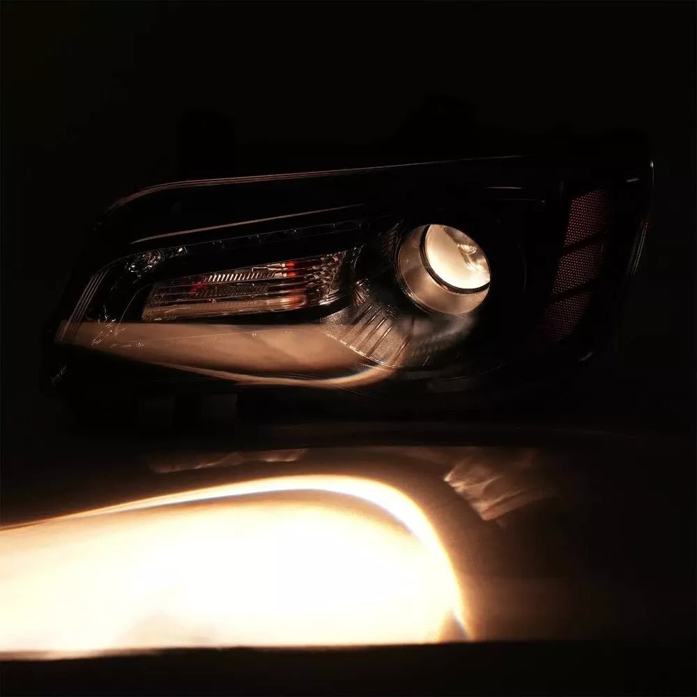 Left Driver Side Headlight Assembly Black For Chrysler 300 2011-2023 Halogen