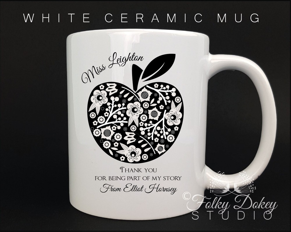 Personalised Mug Teacher Mug Teacher Gift Teacher Cup Coffee Cup Apple Teacher