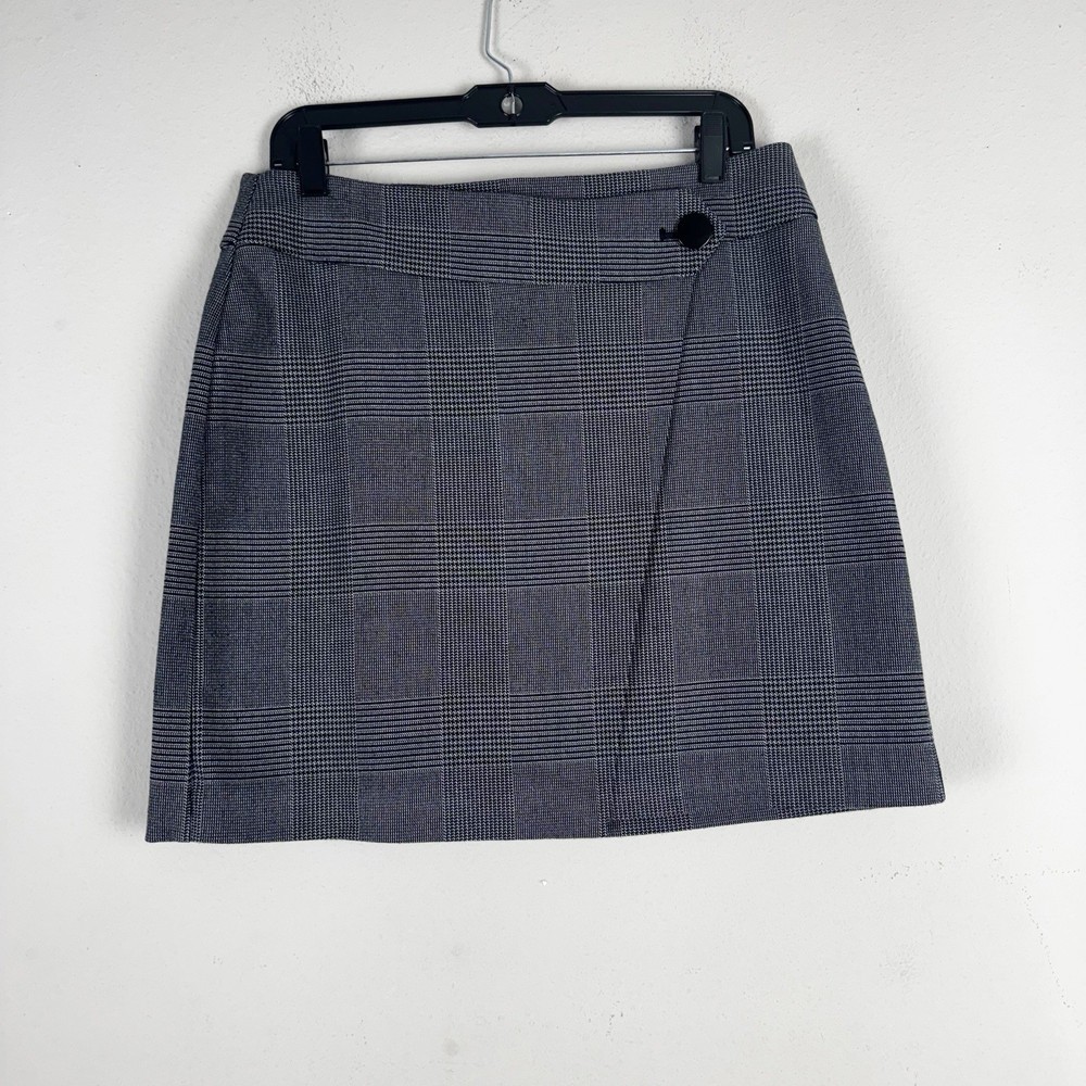 Loft Women's Faux-Wrap Plaid Skirt Size 10 Multicolor