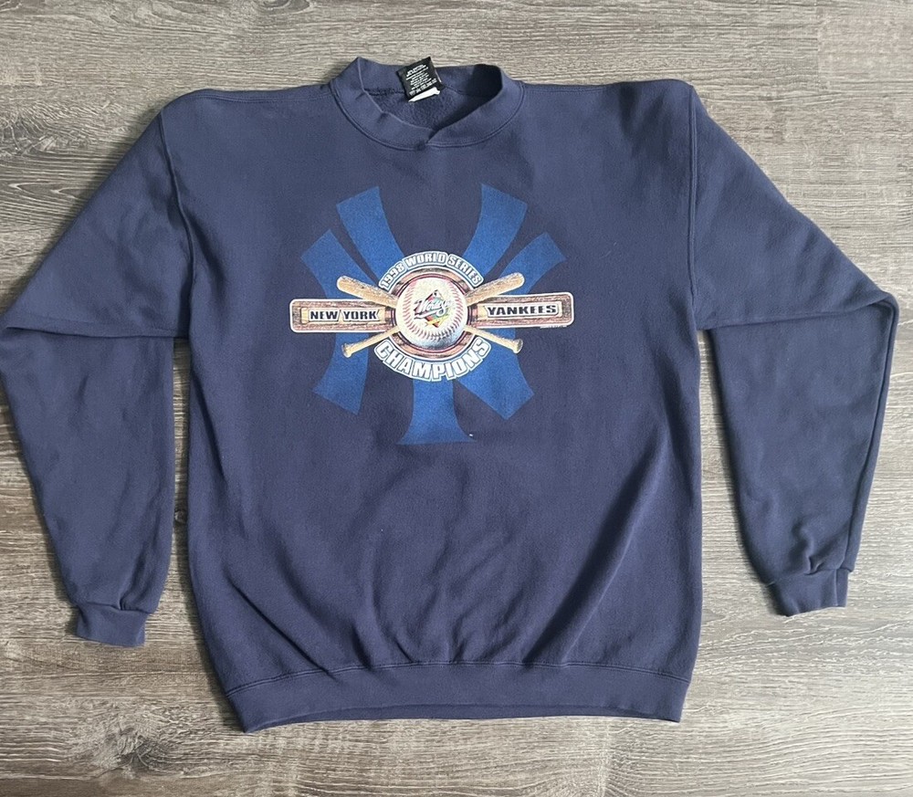 Vintage 1998 World Series New York Yankees Navy Starter Sweatshirt Size L