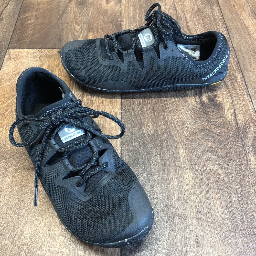 Merrell Women's Vapor Glove 5 Minimalist Barefoot Shoes J135372 Black Size 9