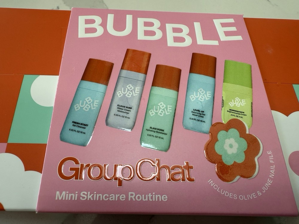 Bubble Skincare 6-Piece Chat Mini Routine Set for Clean Calm Hydrated Skin